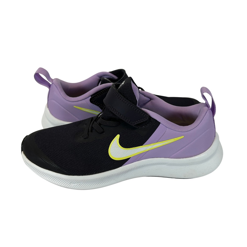 Nike Star Runner 3 Kids Size 2Y Black Purple Lemon Venom DA2777-500 Sneaker